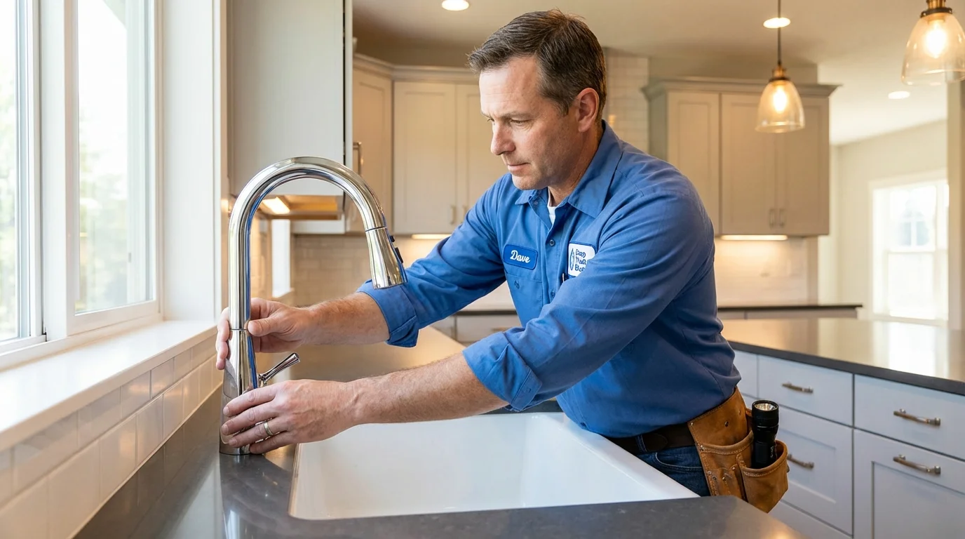 Kitchen faucet installation by Johns Plumbing LLC in Goshen